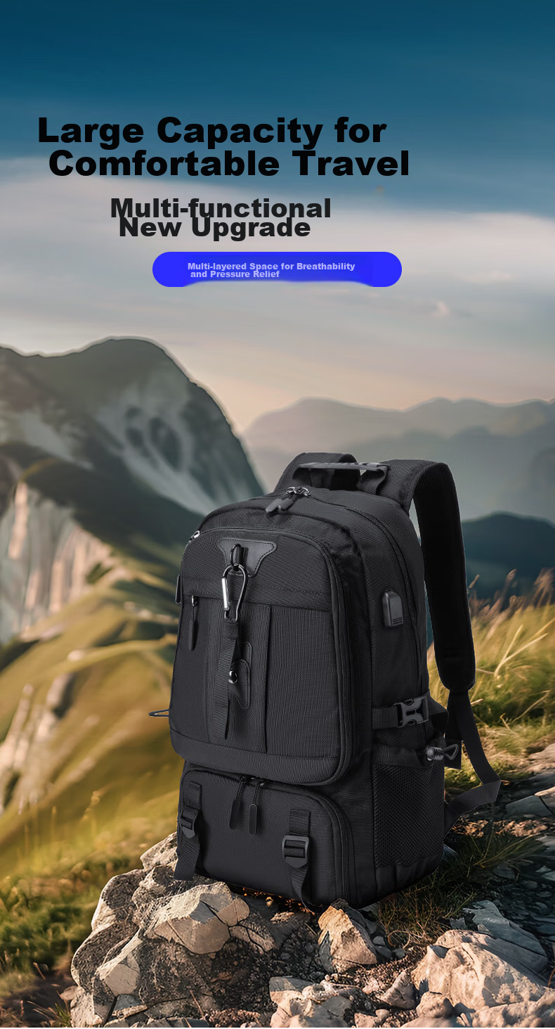 GUSKI Backpack, Hiking Rucksack for Men, Water-Resistant, Breathable, Outdoor Cycling, Trekking, Travel, Large Capacity Schoolbag, Self-Operated 2