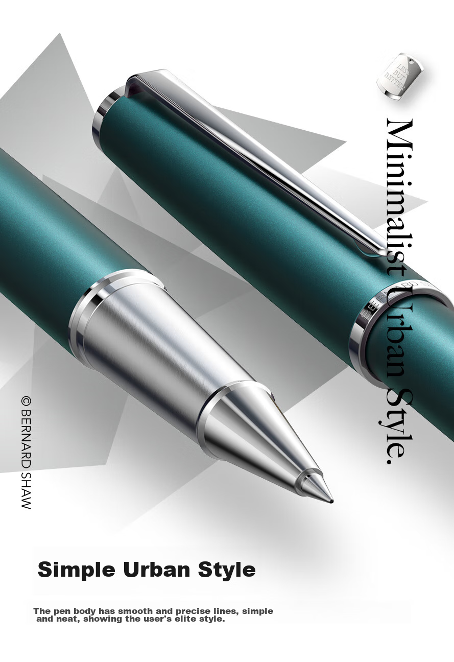 Bernard Shaw Mid-Autumn Festival And National Day Gift Ballpoint Pen High-End Luxury [Starry] Pine Green Premium Refill Gift Box Set for High-End Business Office Me 5