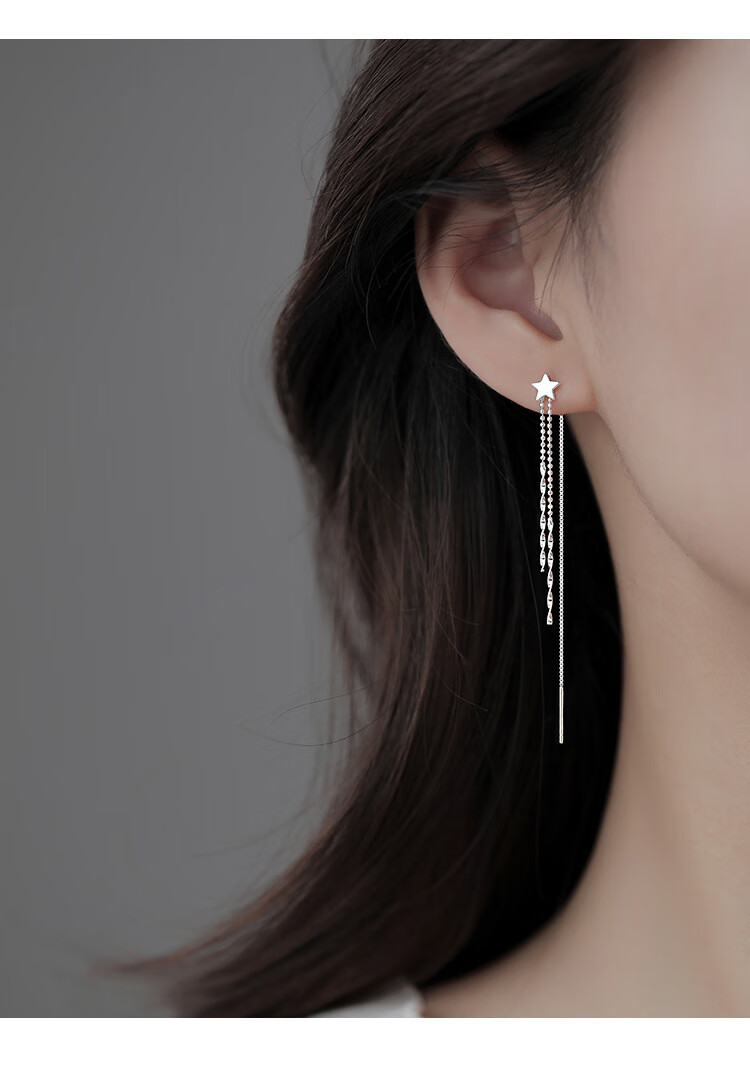 Dijing Butterfly Tassel Earrings for Women, Silver Earrings with Long Studs, New 2026 High-End Style, Birthday Gift for Girlfriend 1