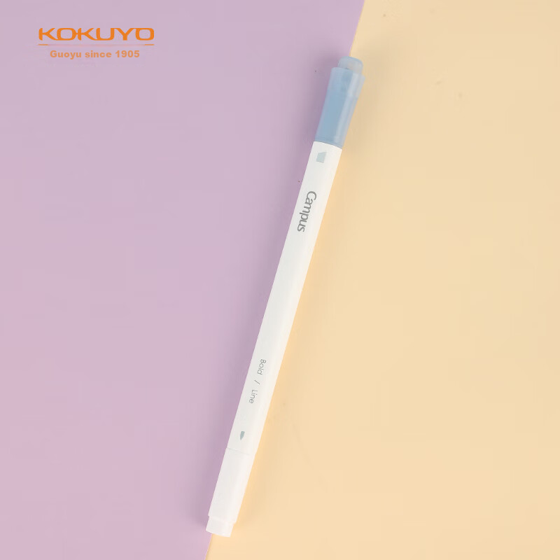 KOKUYO Campus Soft Color Dual-Tip Highlighter Pen for Students, Light Blue/blue, 1 Pack, WSG-PMW102B