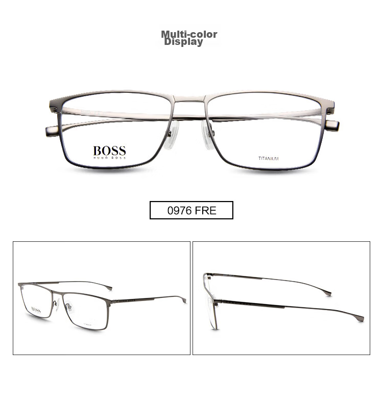 BOSS Celebrity Style, Prescription Eyeglass Frames for Men And Women, Optical Business Frames, Lightweight Titanium Frame 0976 003 57MM 4