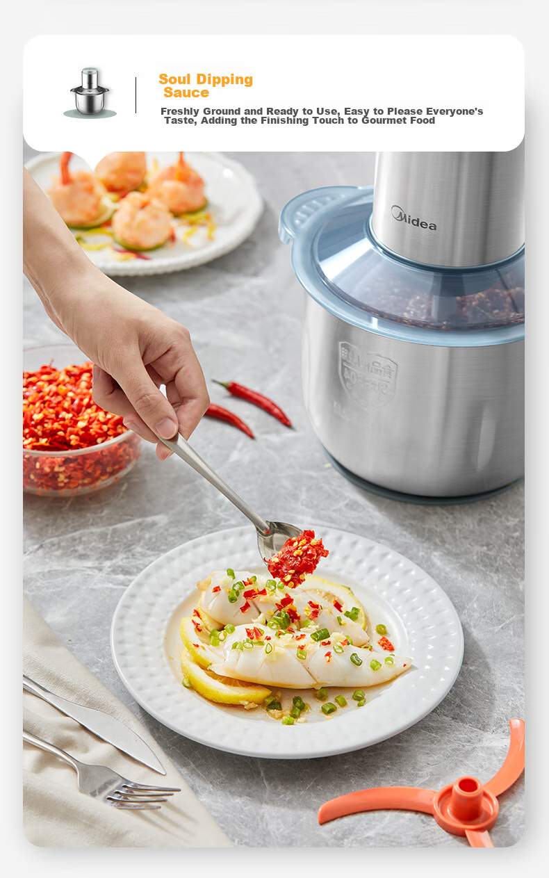 Midea Meat Grinder JD Self-Operated Home Use Large Capacity 5L High Power 1000W Pure Copper Motor Multifunction Commercial Electric Meat and Vegetable Grinder 90R03 20