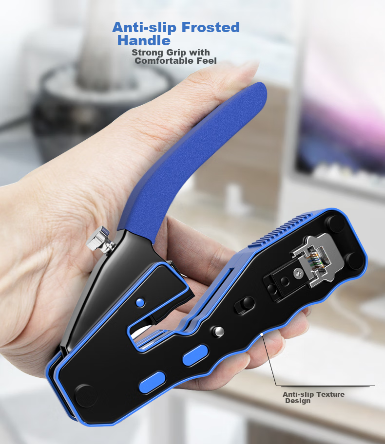 CNCOB Category 7 Cable Crimper, Professional-Grade Cat6 Full-Function Network Clamp Tool Set, Swallow-Tail Clip, Through-Hole RJ45 Connector Crimping Pliers, CN-97109 3