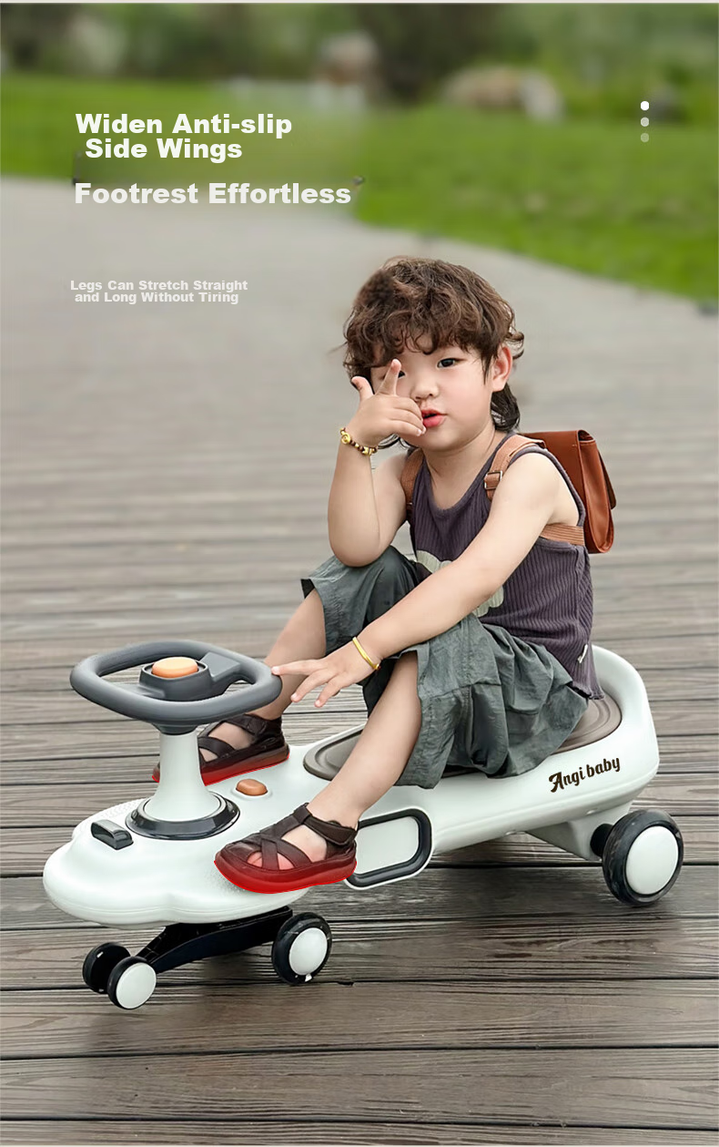 ANGI BABY Anti-Rollover Twist Car, Two-Person Children's Scooter, Front Wheel Swivel Children's Gift 11