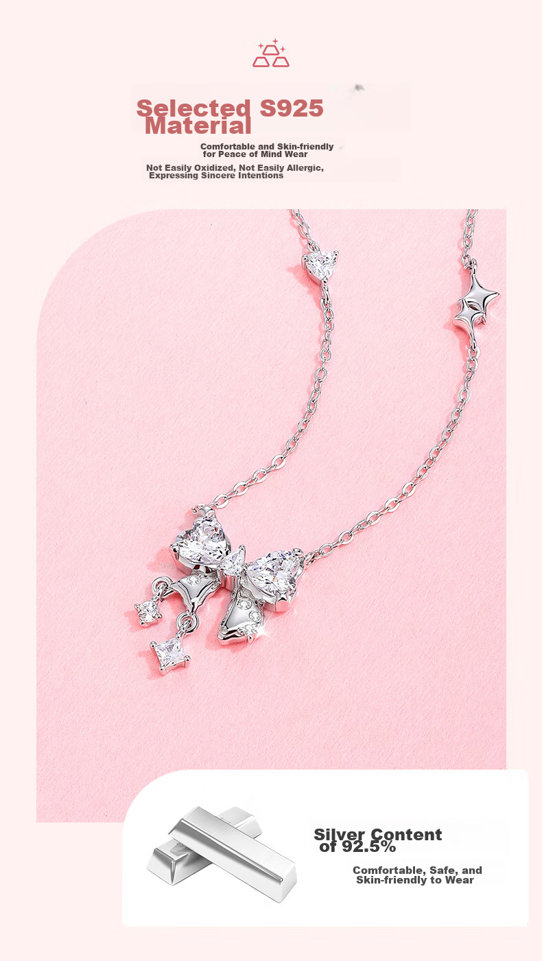 Kadiro Heartbeat Sweet Dream Necklace for Women 925 Silver Pendant Clavicle Chain New Year Birthday Gift for Girlfriend 6