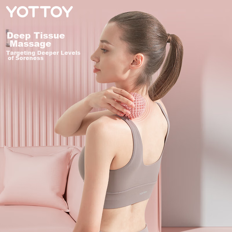 Массажный мяч Yottoy Fascia Ball, ежик, для точечного массажа стоп и шеи, йога, тренировки