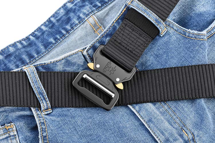 JEVI Men's Leather Belt, Outdoor Canvas Tactical Multi-Functional Training Waistband, Military Enthusiast Tactical Equipment, Nylon Trouser Belt 8