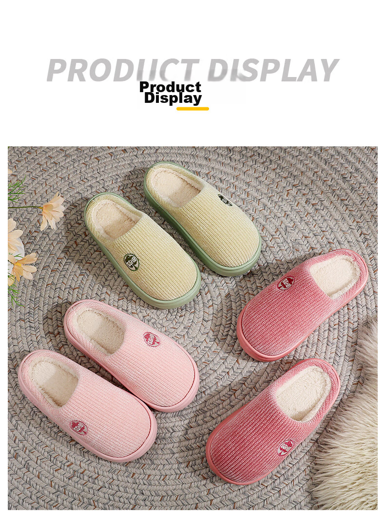 GUOLUOFEI Spring And Autumn Thick-Soled Slippers for Men And Women, Indoor Home Cotton Slippers, Gray, Size 42-43 11