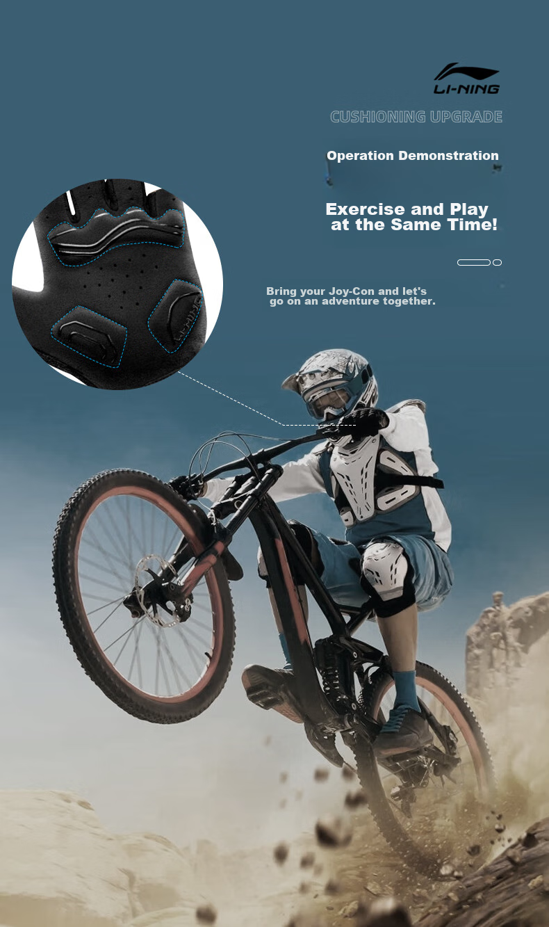 Li-Ning Cycling Gloves, Half-Finger Summer Outdoor Gloves for Men And Women, Short Finger Riding Gloves, Cycling Equipment 4