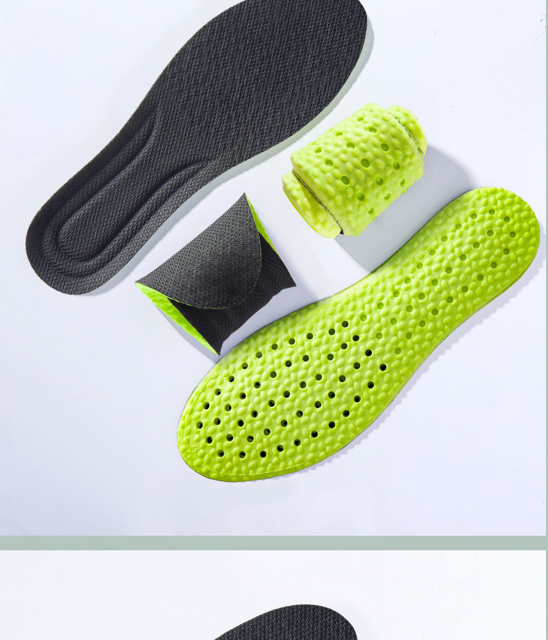 IQGD 2 Pairs Sports Insoles for Men, Soft And Elastic, Mugwort Scent, Odor-Resistant, Breathable, Shock-Absorbing, Military Training 6019, Black And Green, Size 35-36 15