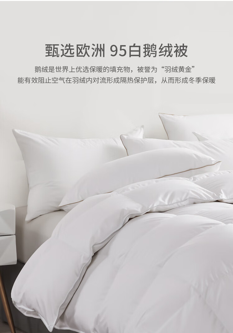 88563-CELEN羽绒被 欧洲进口 羽绒被芯95%白鹅绒被芯80支 五星级酒店家用双人秋冬被子加厚 95%白鹅绒(冬被) 200*230cm(适用1.5/1.8m床)-详情图
