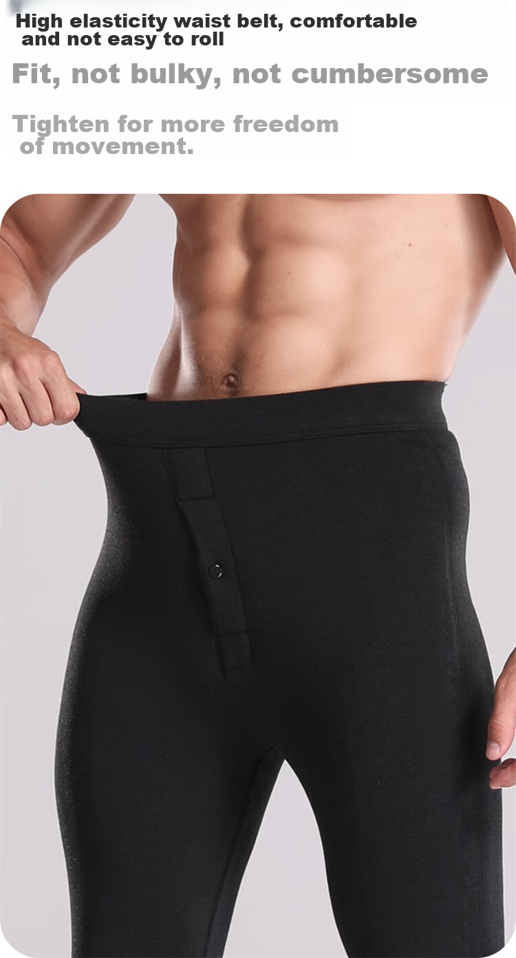 LangSha Cashmere Thermal Pants for Men, Fleece-Lined Thick Cotton Pants, Knee Protection Patches for Middle-Aged And Elderly, Outdoor Wear, Extra Thick for Northeast China 12