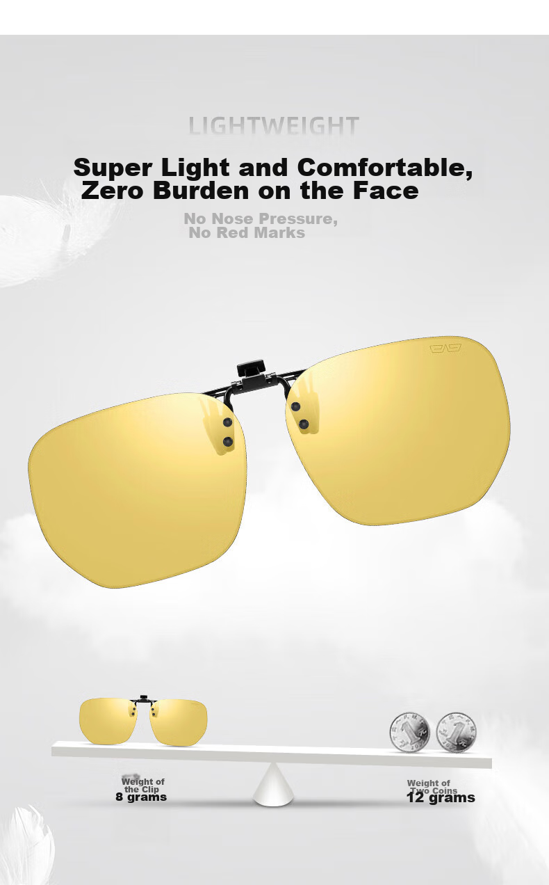 CAPONI Polarized Clip-On Sunglasses for Myopia, Photochromic Night Vision Glasses for Men And Women, Day And Night Use, Driving Specific Anti-Glare Sunglasses 5