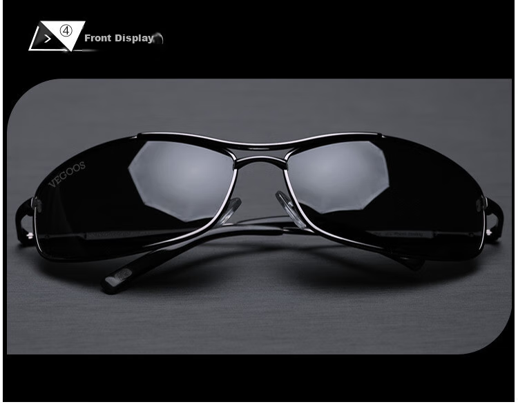 VEGOOS Polarized Men's Metal Square Frame Sunglasses Trendy Cool UV Protection Driving Shades 1318 10