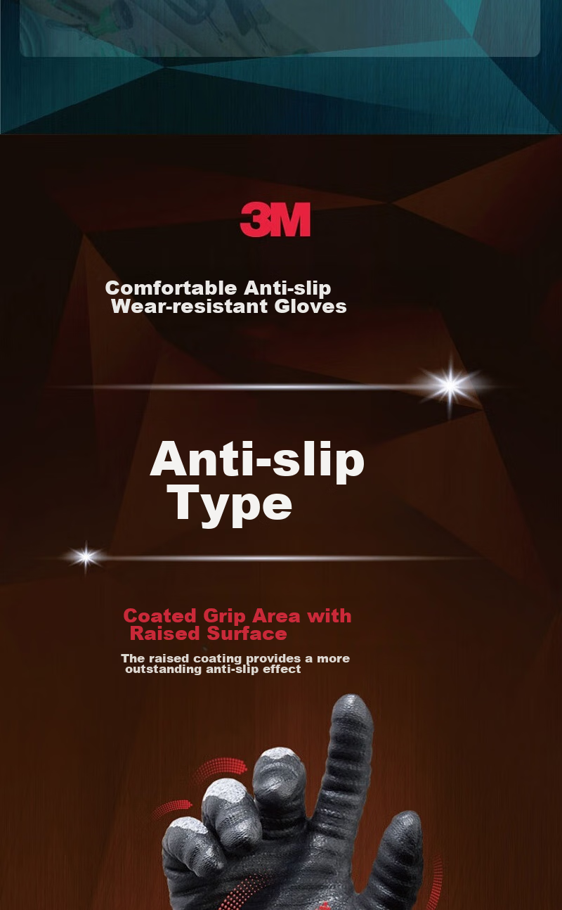 3M Touchscreen Gloves, Compatible with Touchscreen Phones, Industrial Labor Maintenance Non-Slip Adhesive Nitrile Coated Wear-Resistant, Universal Breathable [Touchscreen Type L Size] 11