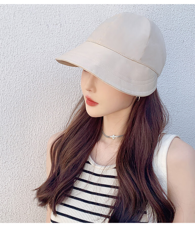 CARTELO Sun Protection Hat for Women, Spring And Summer Half-Top Sun Hat, Fisherman Hat, Trendy Hat with Hook for Hanging Mask And Ponytail 12