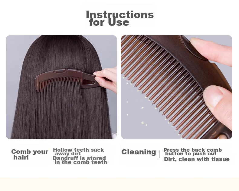 Jiashigao Hollow Comb for Oil Control And Energy, Dandruff Removal, Meridian Massage, Men's And Women's No-Rinse Cleansing And Volumizing Tool 6