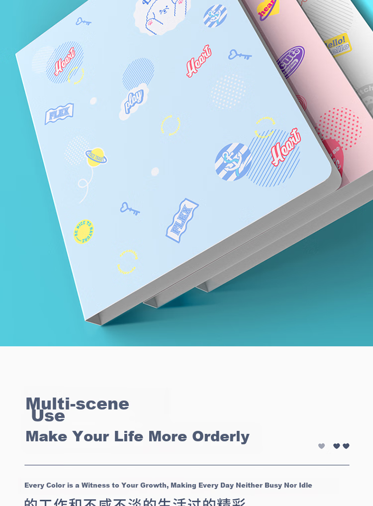 Deli A4/40-Page Document Folder, Stylish Style, Student Exam Paper Organizer, File Protector, Cartoon Cute Design for Primary, Middle And High School, Random Color, 72494 4