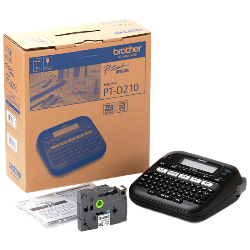Brother PT-D210 Label Printer, Portable Entry-Level Label Maker with Multiple Power Options