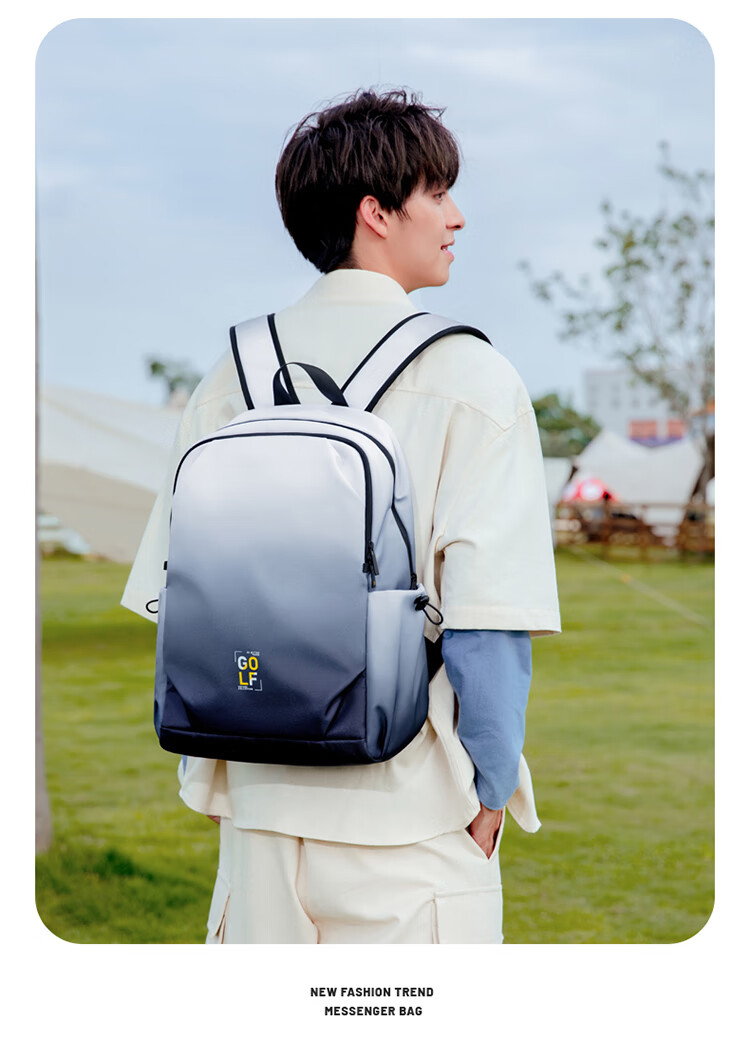 GOLF Backpack for Men And Women, Travel Laptop Bag, 15.6-Inch Computer Backpack for Students, Gradient Cycling Sports Backpack 14