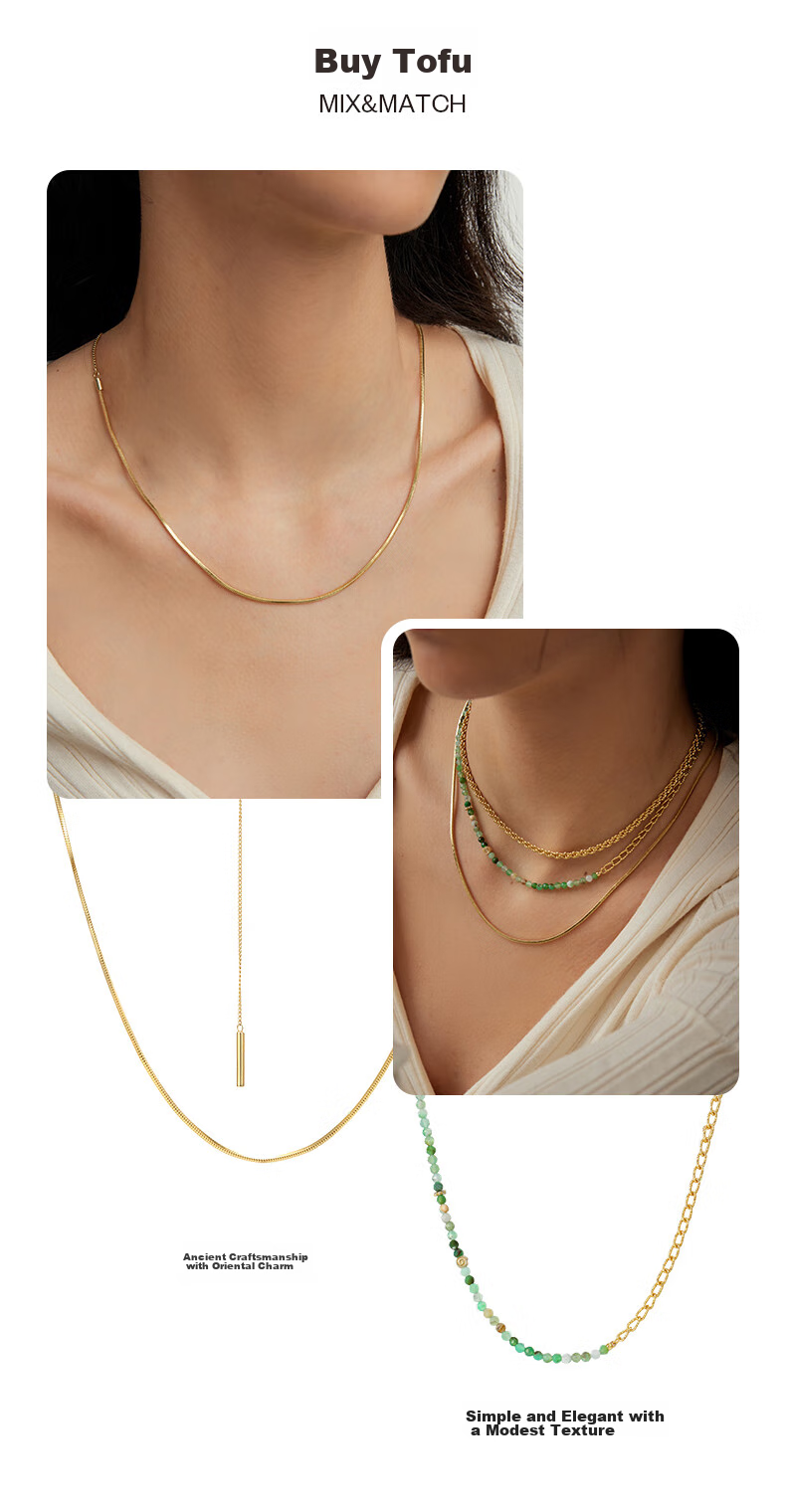 Arsis Snake Bone Y-Shaped Chain Necklace for Women, Versatile Fashion Accessory, Collarbone Chain, Birthday Gift for Girlfriend 8