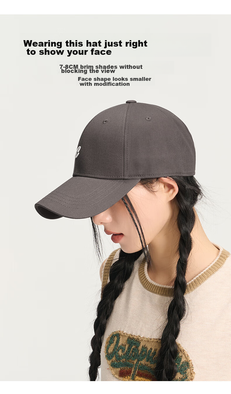 CACUSS Baseball Cap for Women, All-Season Hard Top, Face-Slimming, Korean Style, Versatile Visor Cap, Sports Sun Protection Hat, Beige 3