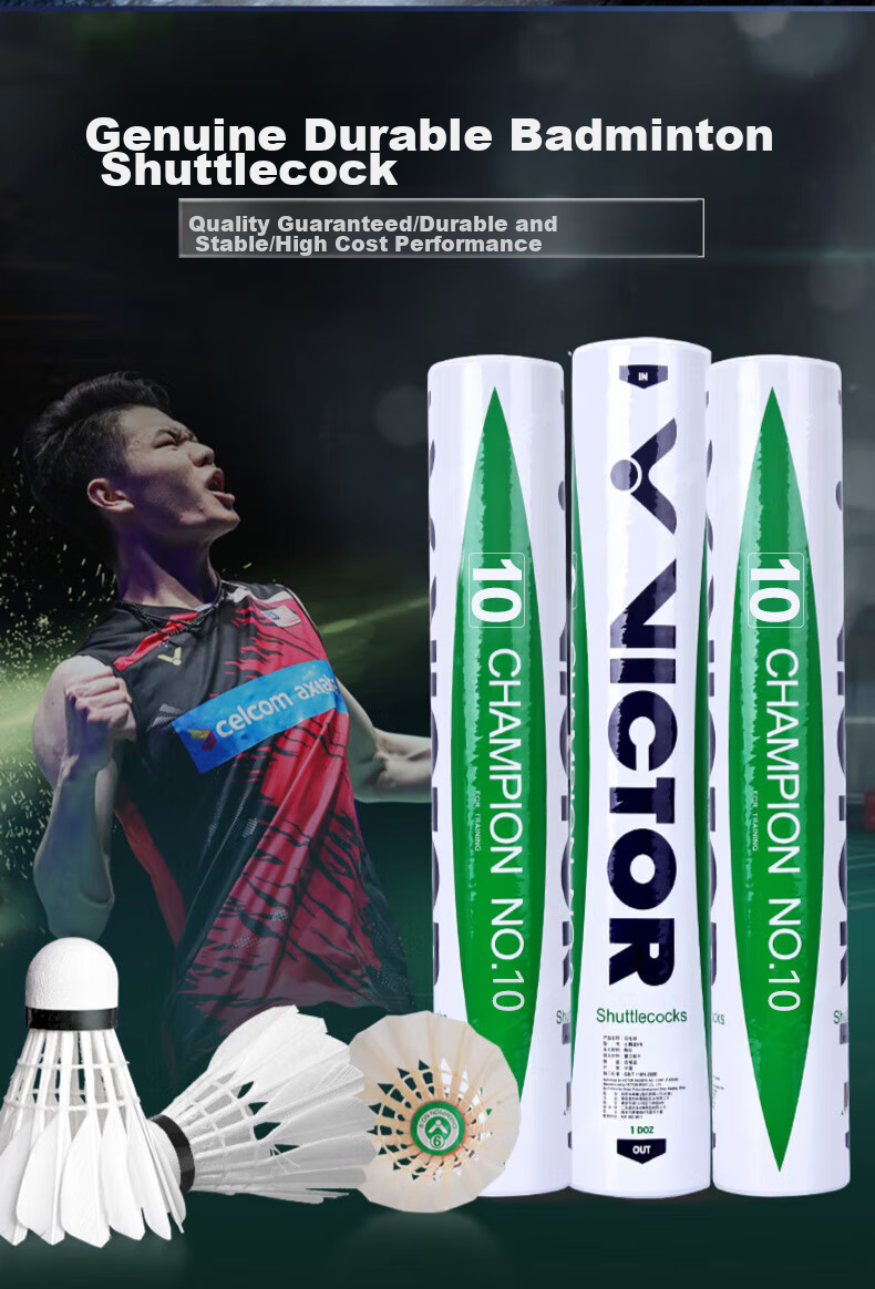 VICTOR Badminton Master Competition Training Feather Shuttlecocks Stable Flight Durable Recommended 12pcs Master No.6 Speed 77 1 Tube 2
