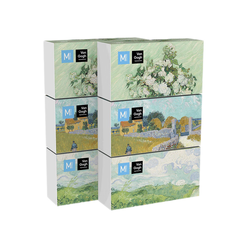 Mianshang Fanggao Limited Edition Disposable Facial Cleansing Wipes, Pure Cotton Soft Tissues, for Both Dry And Wet Use, Face Towels, All-Cotton Face Cloths, 6 Boxes Per Pack