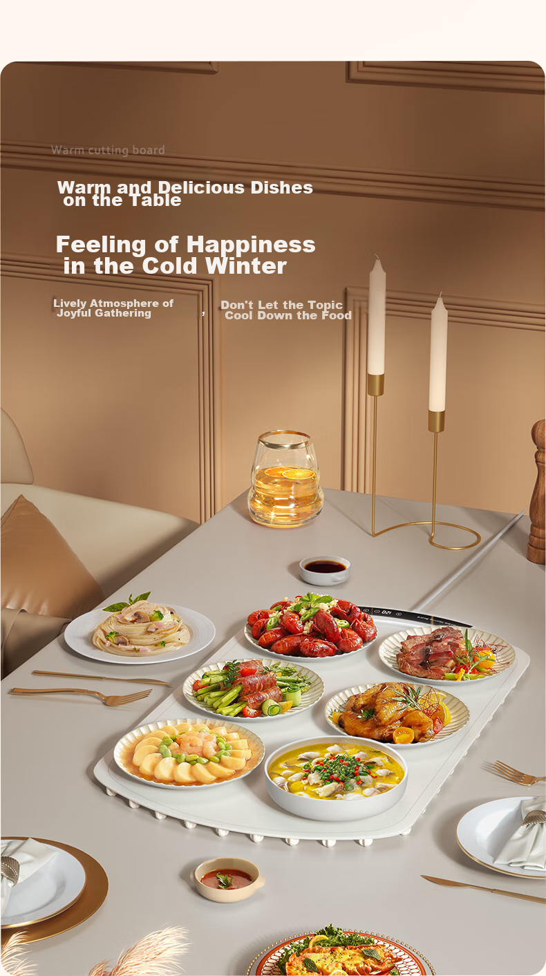 PADEFU Flexible Food Warming Plate, Household Food Warmer, Compatible with All Cookware, Foldable Heating Board, Multifunctional Table Mat 7