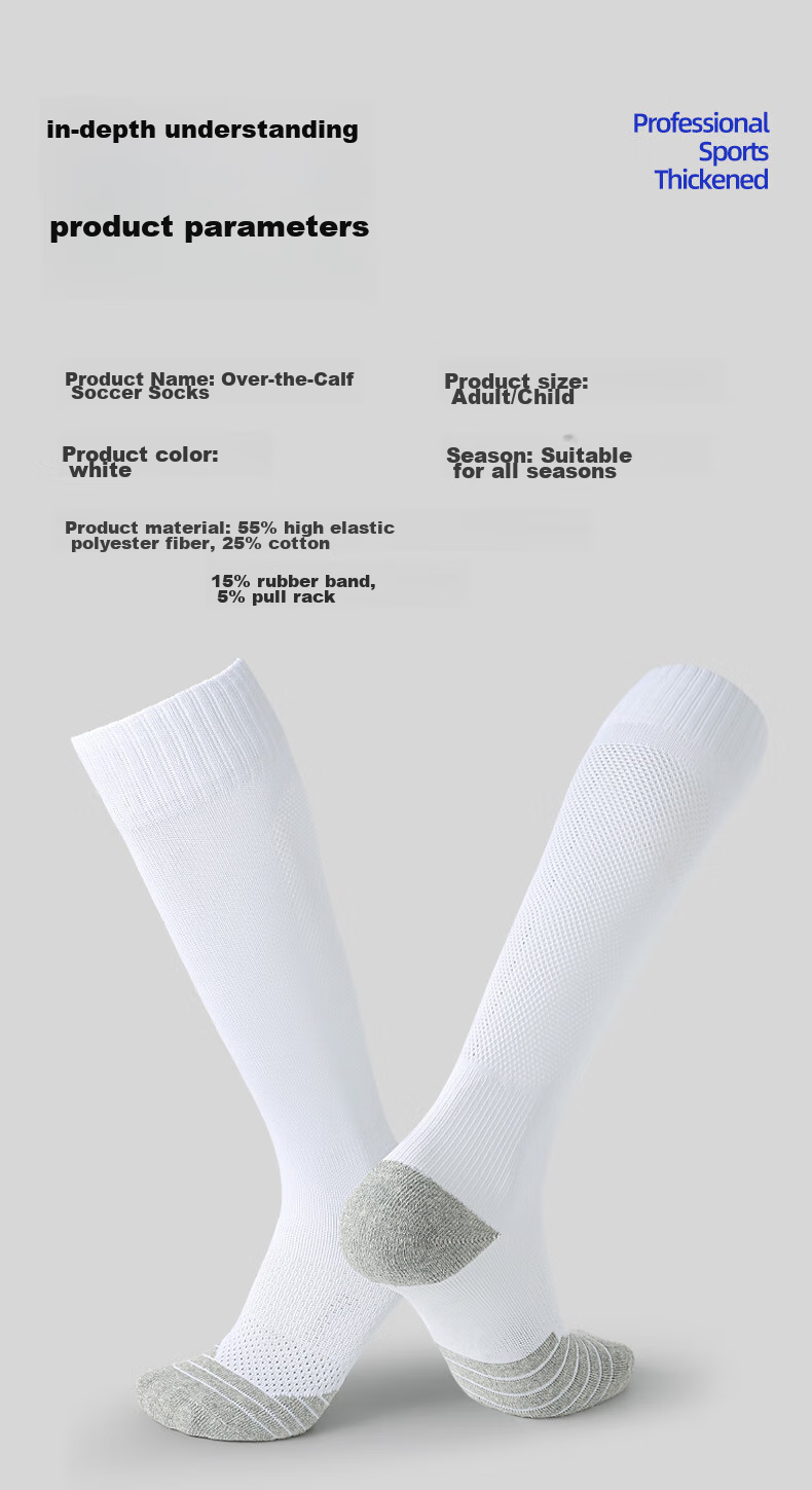 CASPIAN WOLF Soccer Socks for Men And Women, Knee-High Non-Slip Thin Summer Socks for Children, Football Training Socks 12