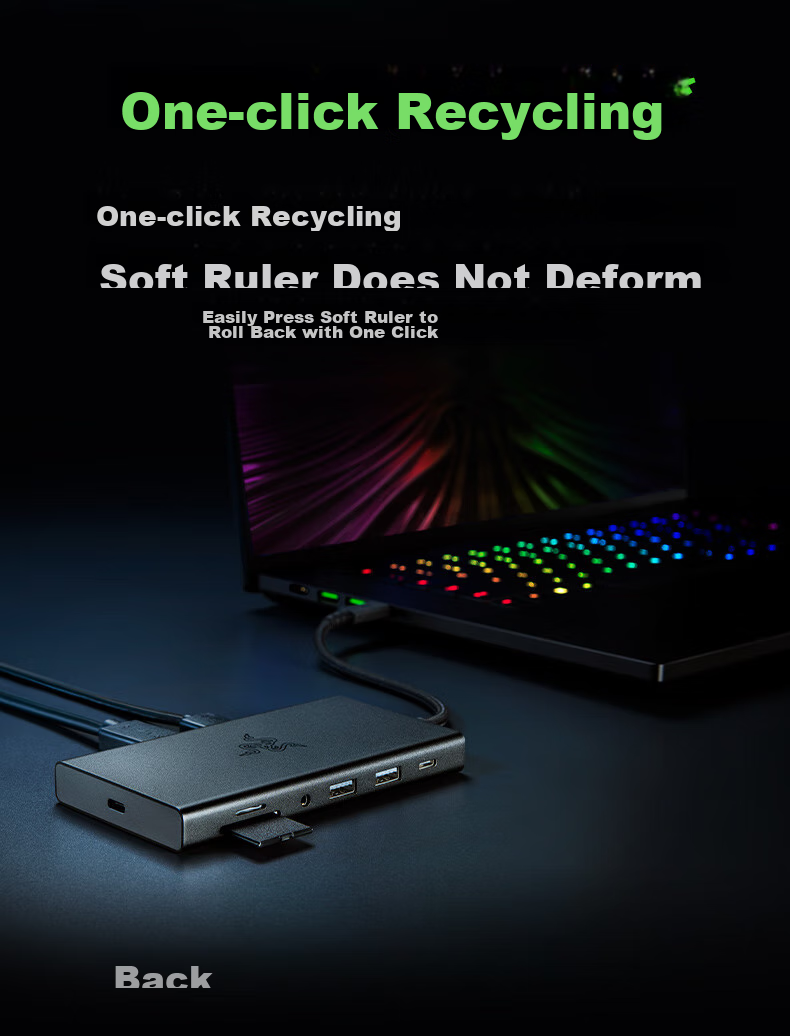 Razer USB-C Hub Adapter, Compatible with Mac, IPad, Laptops, HDMI Port, Black 6