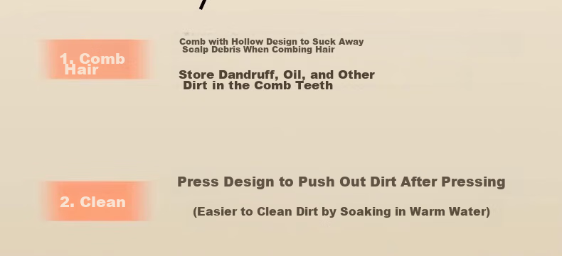 Jiashigao Hollow Comb for Oil Control And Energy, Dandruff Removal, Meridian Massage, Men's And Women's No-Rinse Cleansing And Volumizing Tool 15