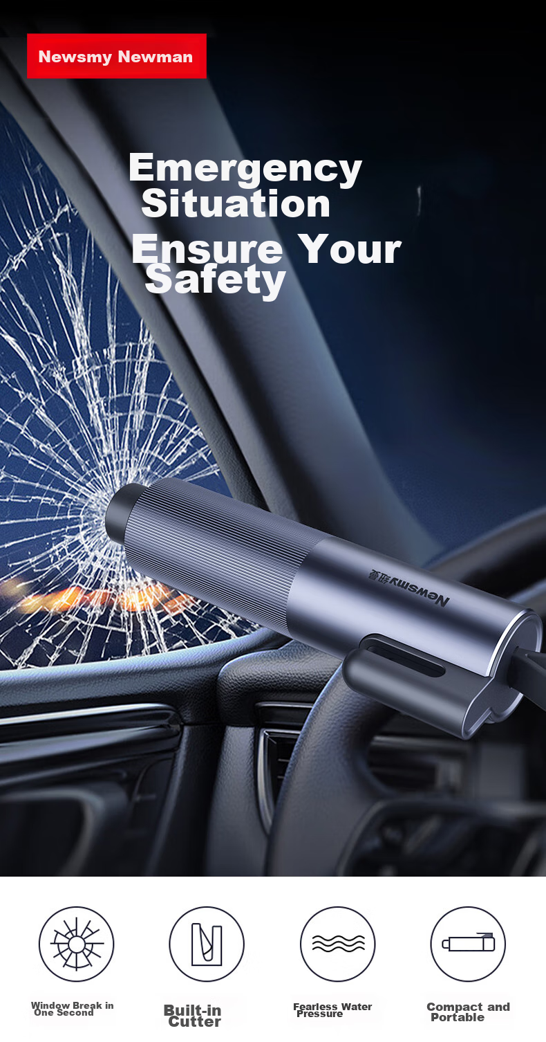 Newsmy Car Safety Hammer, Emergency Rescue Multi-Functional Knife, Escape Hammer P1 2