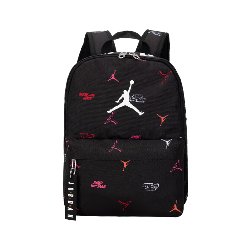 Jordan Men's And Women's Jordan Polyester Fiber Backpack, Full Logo Print Shoulder Bag DV5304-011 Black, One Size Fits All