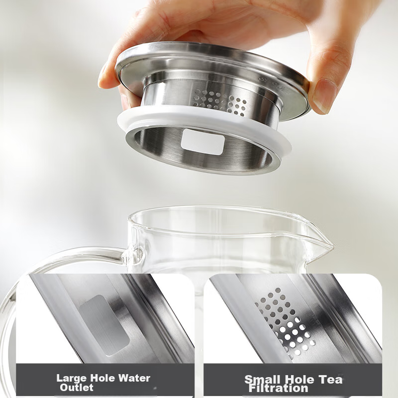 Fuguang Household Cold Water Pitcher, High Borosilicate Glass, Heat-Resistant Cold Water Jug, Large Capacity 1.8L