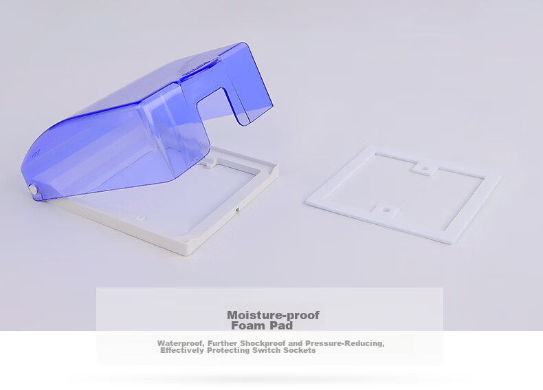 DELIXI Switch Socket Splash-Proof Box, 86-Type Blue Transparent Splash-Proof Box with Plastic Cover 9