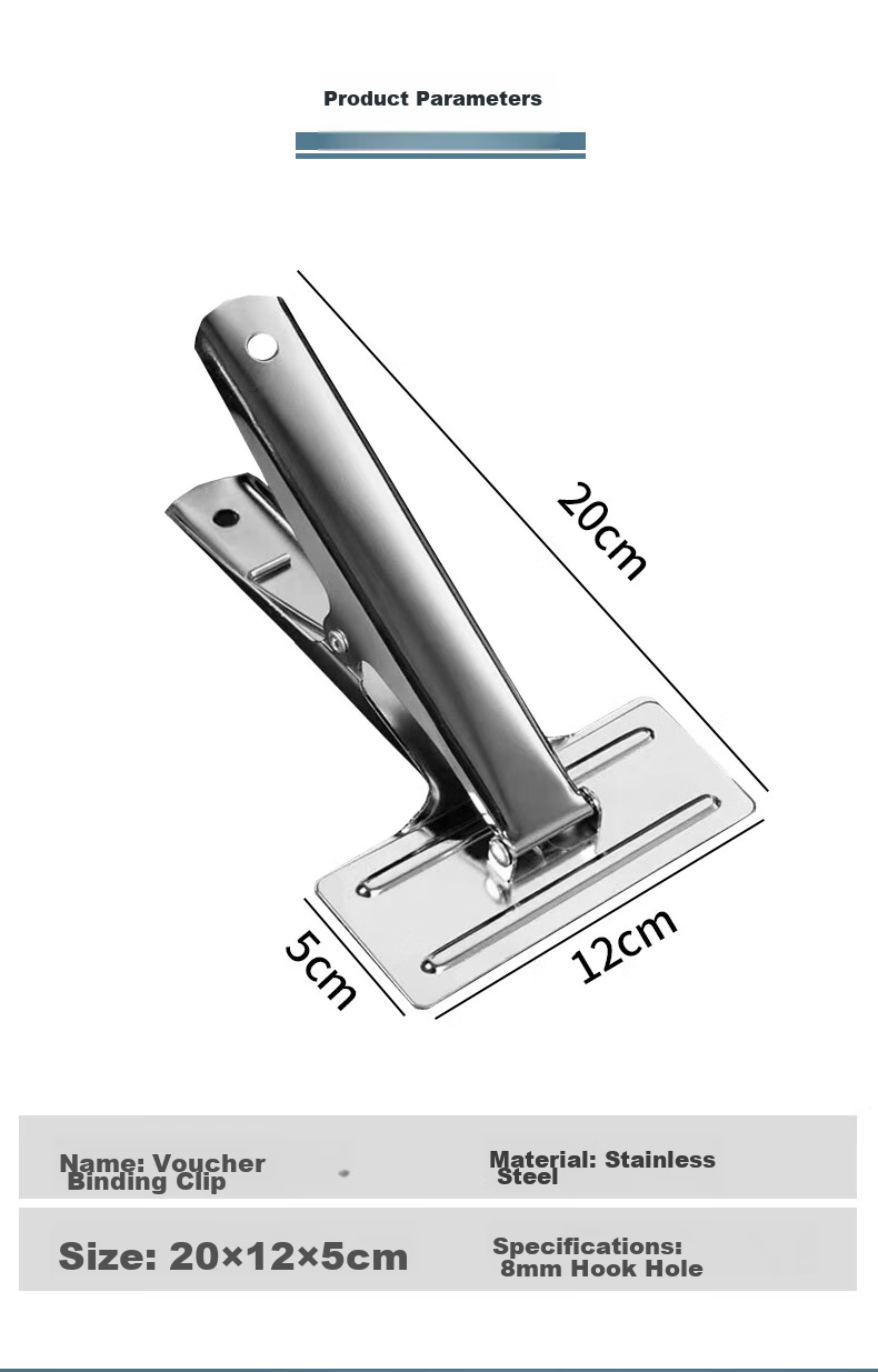 Kelangxinsheng Extra-Large Voucher Binding Clamp, Strong Accounting Document Clip, Thick Bill Holder, Financial Office Assistant Tool 1