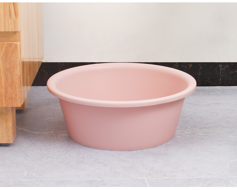 Fu Ai Jia Thick PET Plastic Basin for Face Washing, Vegetable Washing, Laundry, and Foot Soaking, 31cm Pink Single Piece 3