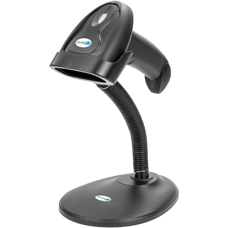 NTEUMM QR Code Scanner, Barcode, QR Code Wireless, Universal Cashier Express Scanning Gun with Stand, Handheld Barcode Scanner for Express Delivery, Gun NT8080ZJ