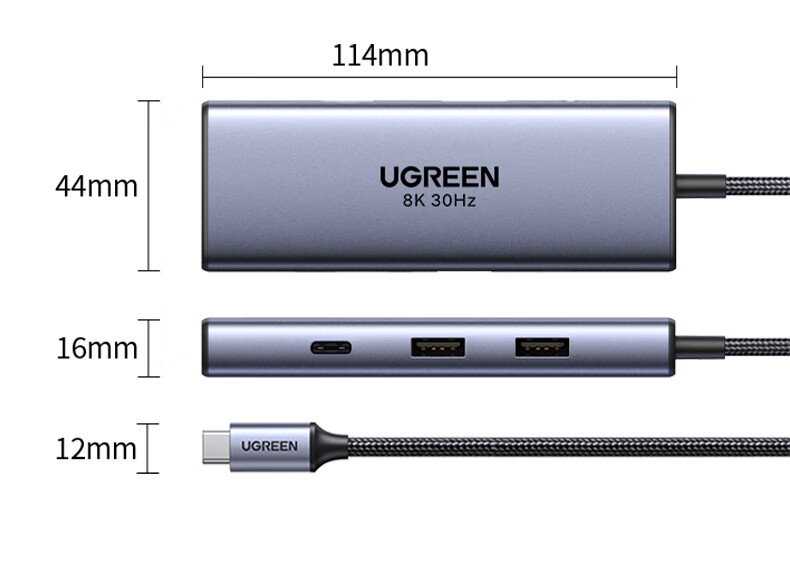 UGREEN Type-C Dual HDMI Triple-Screen Display Docking Station, USB-C Compatible with Thunderbolt 4/5, Expansion Dock for 8K HD Multi-Screen Trading, Suitable for Huawei And Lenovo Laptops, Supports MST 26