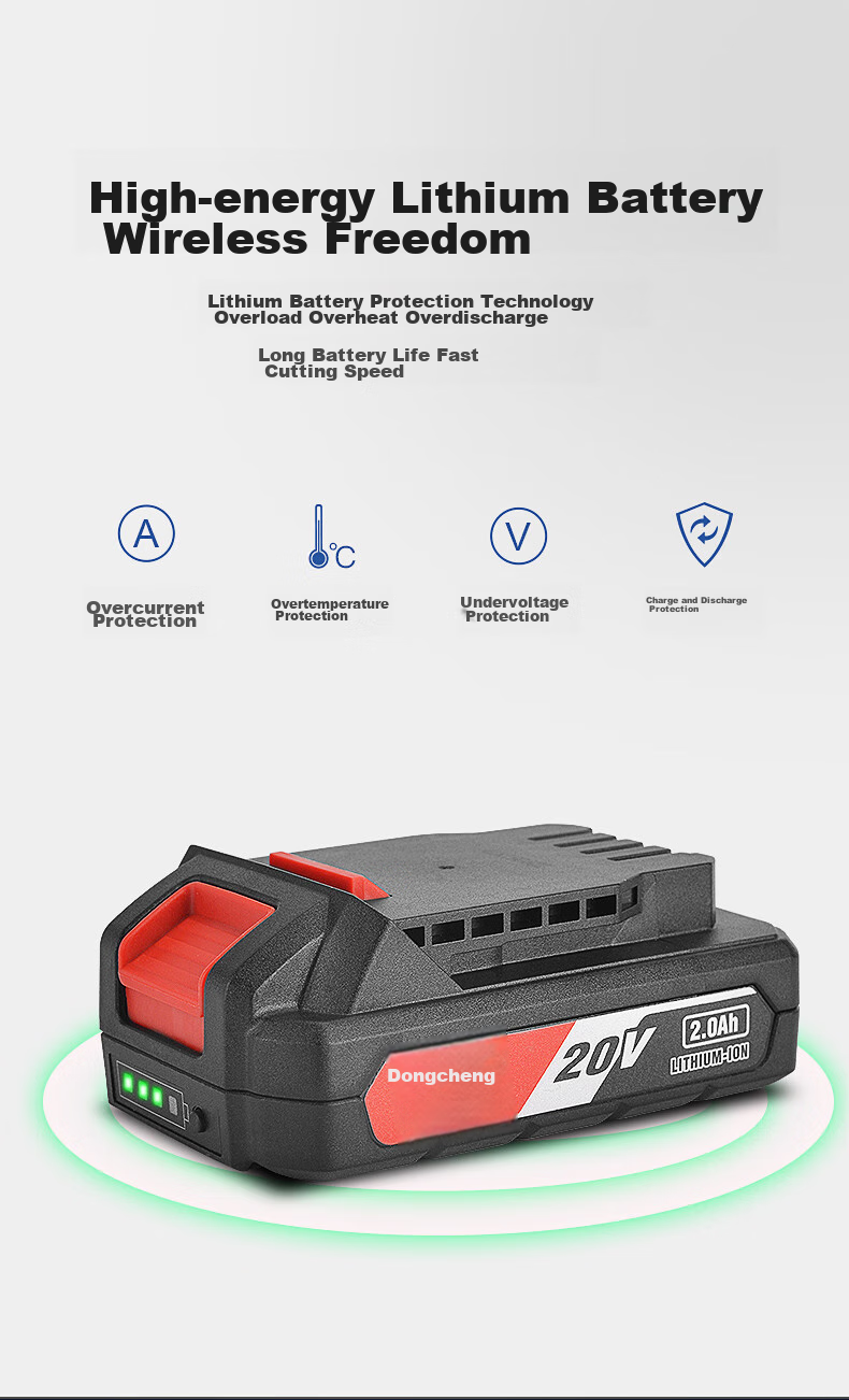 Dongcheng Pruning Shears with Lithium Battery, Brushless DCYD35SAM Electric Pruning Shears, 20V 2.0Ah Dual Battery 12