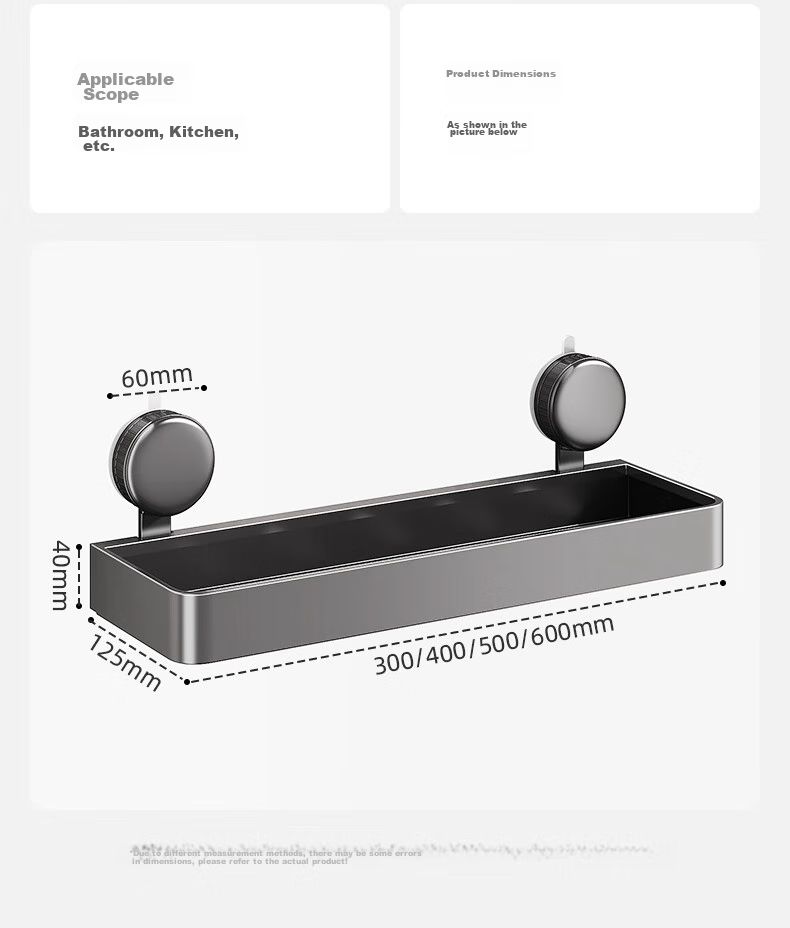 YOUQIN Suction Cup Bathroom Storage Rack, Wall-Mounted without Drilling, Washbasin Organizer Box for Toilet 14