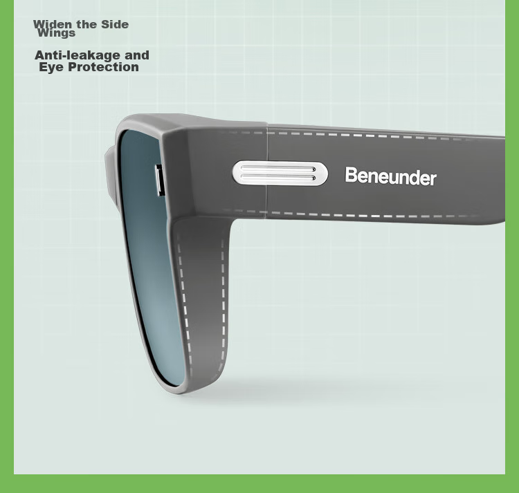 Beneunder Polarized Sunglasses for Men and Women with Case, Prescription Glasses Compatible, Driving Outdoor Square Frame FD004 5