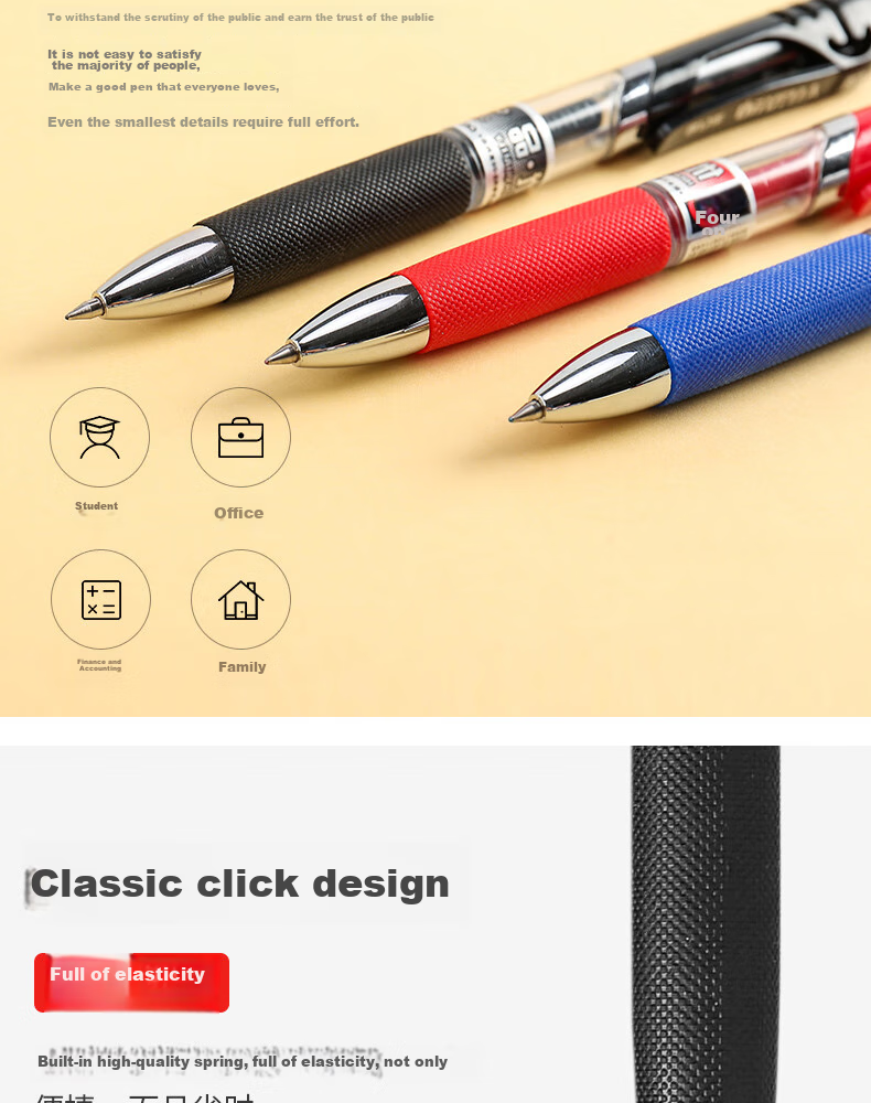 Genvana [12 Retractable] 0.5mm Red Gel Pen Comfortable Writing Push-Button Classic Bullet Tip Signature Pen for Training Exams Practice Office G-1326 5