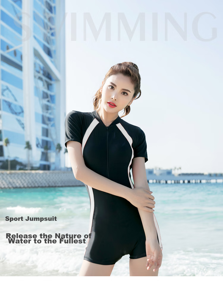 You Swim Women's Sun Protection Slimming Thermal Spring Special Square Leg One-Piece Sports Swimsuit Three-Piece Set 15041 Panda Color L 1