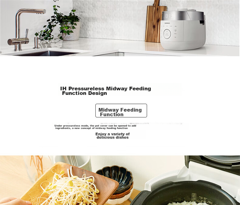 CUCKOO Rice Cooker Korean Original Imported Dual Pressure IH Heating Smart Voice Multifunctional Non-Stick Inner Pot 4.8L 4-5 Servings CRP-LHTR1011FW 4