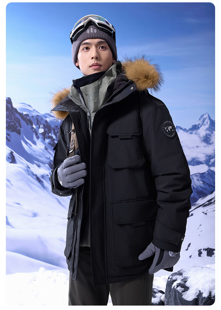 JD Original Imported Extreme Cold 95% Goose Down Jacket, 800 Fill Power, Triple Protection down Coat, Men's And Women's Winter Mid-Length Outerwear, Khaki Color, Size S 26