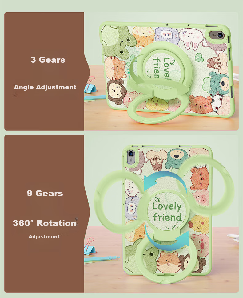 Asiwa Compatible with Huawei MatePad 2024/23 Protective Case, Universal 11.5-Inch 360-Degree Rotating Stand, Landscape And Portrait Positioning, Shockproof Full Coverage Cartoon Cute Desig 3