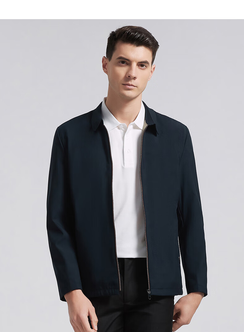 FIRS [Triple Protection] Executive Jacket for Men, Seamless Lapel Coat, Business Commute Wrinkle-Resistant Civil Servant Outerwear, Black 10