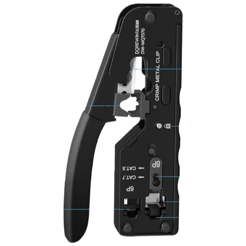 DOREWIN Cat7 Cat8 Network Cable Crimping Tool Set, V-shaped Clip RJ45 Punch Down Crimper for 5/6/7/8 Category Ethernet Connectors